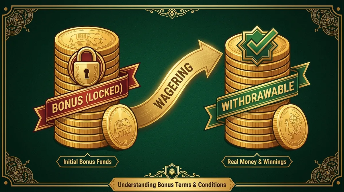 Diagram showing Bonus Balance conversion into Cash Balance via wagering turnover requirement